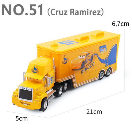Pixar Cars Truck Storm Jackson Model Car 1/55 Die Casting Container Trucks Racing Toys Children's Birthday Gifts Collectibles