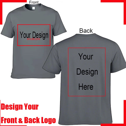 Tailor-made Custom Text Name Tsihrts Add Your Own Message Men's Cotton T-shirt Personalized Tee Your Design Men's Tshirt