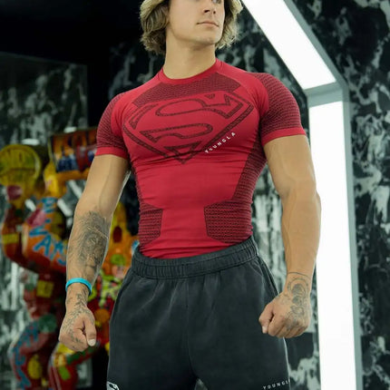 2025 New style Men's High Elastic Quick Dry Sports T-Shirt Tight Workout Breathable Summer Gym Trendy Short sleev tops