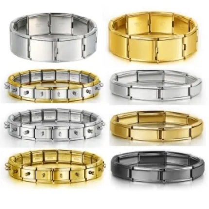 2025 Fashion Functional Elastic Bracelet Modular Bulk Italian Charms Links Fit Bracelet Stainless Steel Jewelry Wholesale