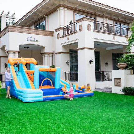 AMF Water Slide Bouncy Castle Inflatable Bounce House Water Play Castle Slide Trampoline Bobo Pool Castle with air pump blower