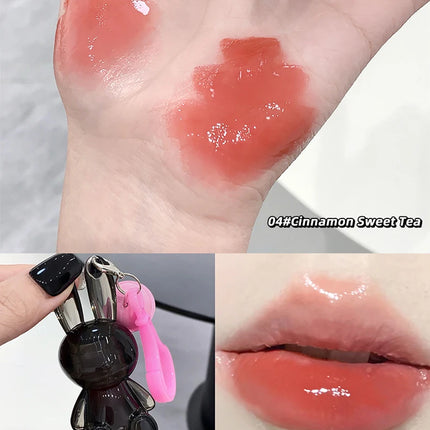 Gege Bear Pink Rabbit Velvet Matte Lip Cream Black Rabbit Water light lip glaze matte mirror pendant lipstick lip gloss