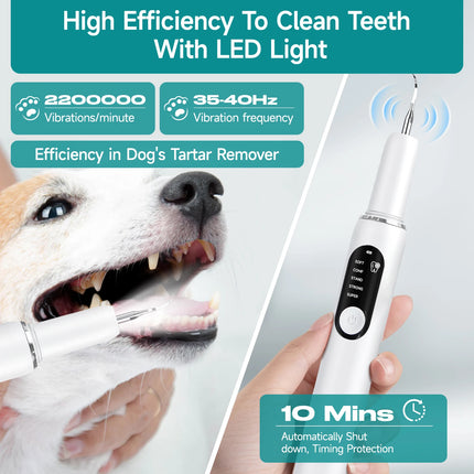 CURVY MOON Dog Use Ultrasonic Tooth Cleaner Dog Cat Pet Dental Scaler for Tartar Removal Teeth Cleaning Tool with LED Light