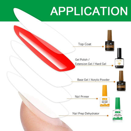 QAZIXU 10ml Nail-Primer Prep Dehydrator Gel Nail Polish Set No Need Of UV LED Lamp Base Coat Nail Art Varnish Manicure