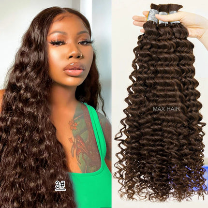 Deep Wave Hair Bulk For Boho Braids 100% Human Hair Extensions No Weft Pure Color Curly 12A Vietnamese Hair 30 inch Bundle