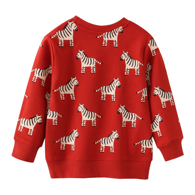 Jumping Meters 2-7T Animals New Arrival Zebras Boys Girls Sweatshirts Autumn Spring Kids Clothes Hot Selling Shirts Tops Baby