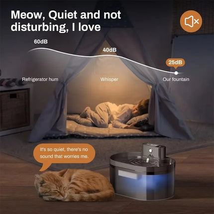 2.2L Wireless Cat Water Fountain Battery Operated Automatic Pet Water Fountain With Motion Sensor Dog Cat Water Dispenser Bowl