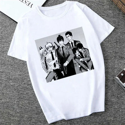 Japanese Anime Denji Tshirt Unisex Chainsaw women T Shirt Women Funny Cartoon Pochita Makima T-shirt Graphic Tees Tops Female 90