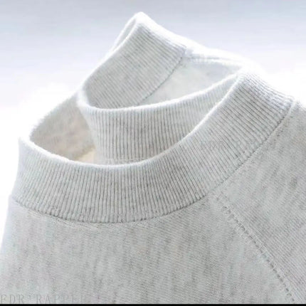 600G/㎡ Long-sleeved T-shirt Men's American Bundle Bottoming Shirt with Small Neckline Loose Pure Cotton Green Autumn Top Men's