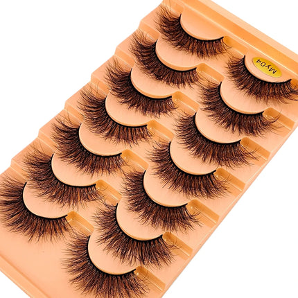 7pairs Natural Russian Strip Lashes Fluffy Mink Lashes 3D False Eyelashes Fluffy Volume Eyelashes Fake Eyelash Extension Make Up