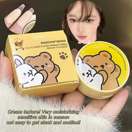 Moisturizing Concealer Air Cushion Foundation Cream Light Natural Waterproof Brighten High Coverage Base Makeup Cosmetics
