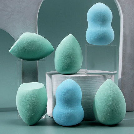 6PCS multi-color professional makeup sponge egg set, high resilience, fine makeup application, smooth facial makeup tool