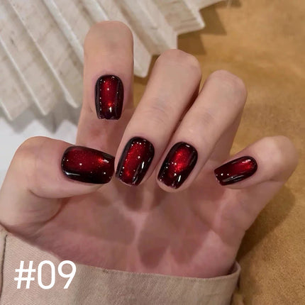 MIANEL 10ML Fiery Sunset Glass Beads Cat Eye Gel Nail Polish Winter Hot style Cat Magnetic Gel Nail Salon Black Nails 1-10pcs