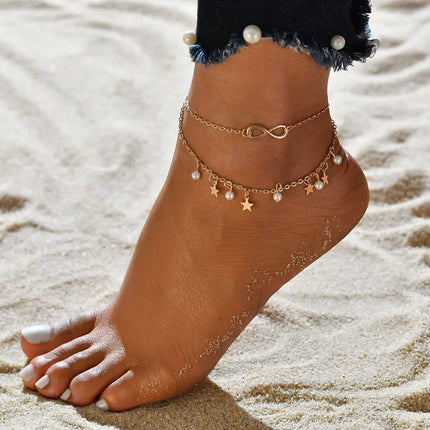Simple Slim Adjustable Ankle bracelets Silver Color Anklets for Women Summer Beach on the Leg Chain Cheville Foot Jewellery