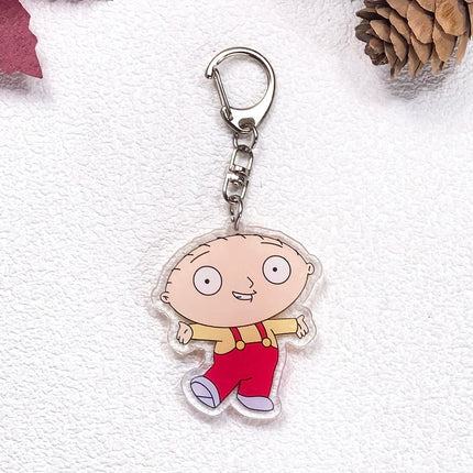 1/23Pcs Disney Family Guy Car Keychain Accessories Acrylic Cute Charms Pendant For Bag Funny Key Holder Backpack Decoration Gift