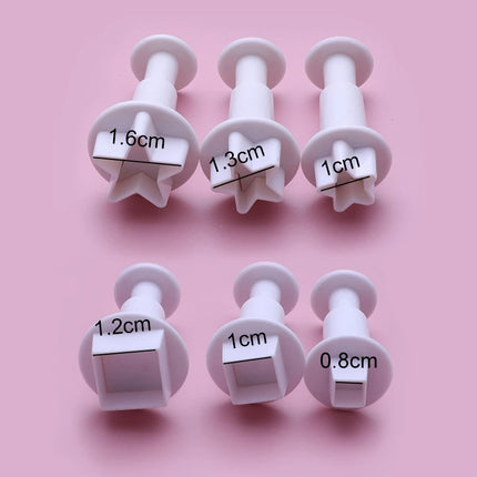 3-12Pcs Geometry Cookie Cutter Plastic Square Sugarcraft Decor Fondant Cutter Circle Star Cookie Mold Icing Sugar Baking Tools