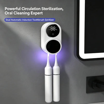 Mini Portable Rechargeable Travel Toothbrush Sterilizer Induction Switch with Charge Display Toothbrush Sterilizer Case