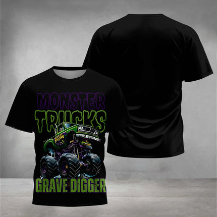 3D Print Cartoon Truck Monster Jam Baby Clothing 5 to 14 Years Male Outdoor Clothes for Children Boy Girl Child T-Shirt Top