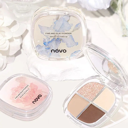 NOVO Four-color Eyeshadow, Matte, Pearlescent, High-gloss, Sweat-proof, Water-resistant, Ins, High-end And Affordable