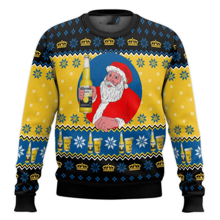Corona beer ugly sweater Corona Christmas happy beer drinking Christmas gift men and women plus size fashionable sweater