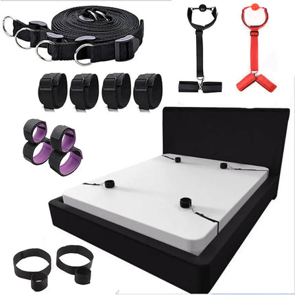 Adults Bed Hand And Foot Restraints Adjustable SM Bondage Straps Toys For Man Restraints Collar Bdsm Slave Goods Couples Game