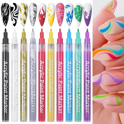 Nail Art Drawing Pen Graffiti Nail Acrylic Pen Waterproof Painting Liner DIY 3D Abstract Line Nail Art Beauty Tool Manicure