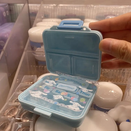 Kuromi Cinnamoroll Cute Cartoon Pill Box Portable Sealed Moisture-proof Packing Storage Box Gift Animation