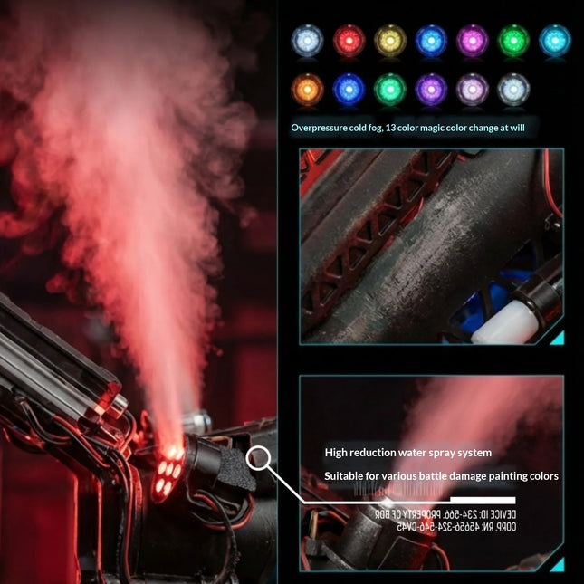 Cyberpunk Mechanical Arm Mechanical Exoskeleton Seven Color Lights Cool fog Spray Black Technology Cosplay Gift For Adult