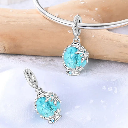 Original 925 Sterling Silver Charms Beads Cute Mushroom Unicorn Love Wings Pearl Charm for Bracelet Pendant Woman Girl Jewelry