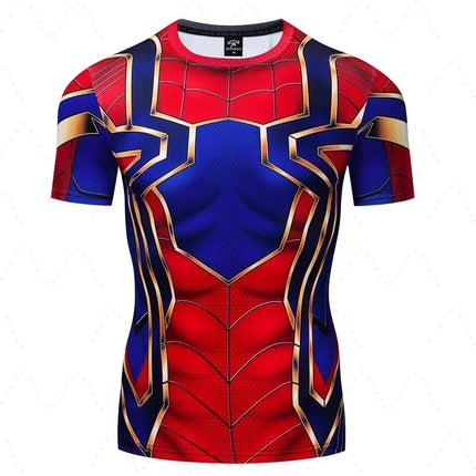 New 2026 Summer Boys Marvel Spider Man Set Series Cool 3d Printed T-Shirt Hip Hop Sports Sweat Absorbing Boys And Girls T-Shirts