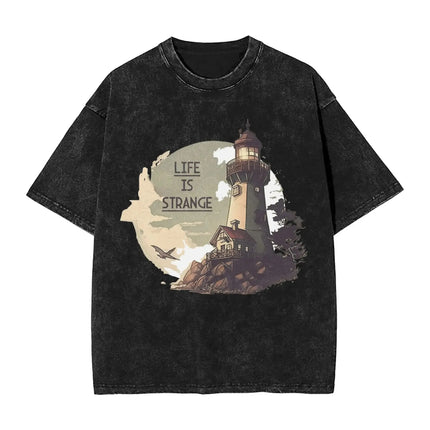 Narrative Adventure Game Life Is Strange Graphic Print T-Shirt Men Women Vintage Washed Cotton Summer Tees Oversized Casual Tops