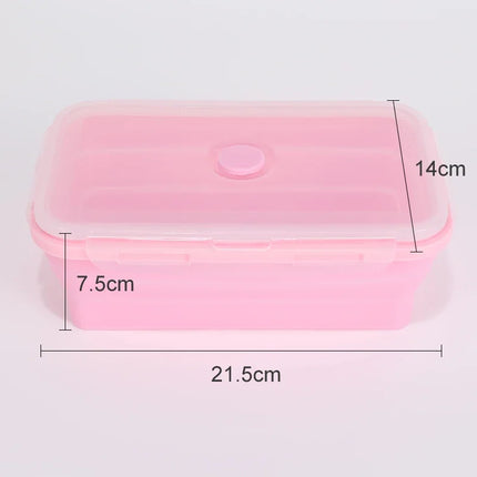 Collapsible Food Storage Containers Foldable Silicone Lunch Containers with Lids, Rectangle Collapsible Bowls Round Food Bowls