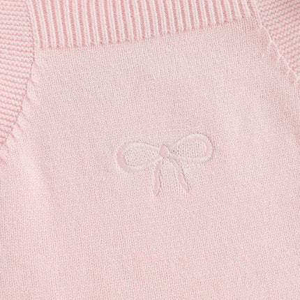 Citgeett Summer Infant Baby Girls Ruffle Knit Bodysuit Bow Embroidery Flying Sleeve Jumpsuits Fall Clothes