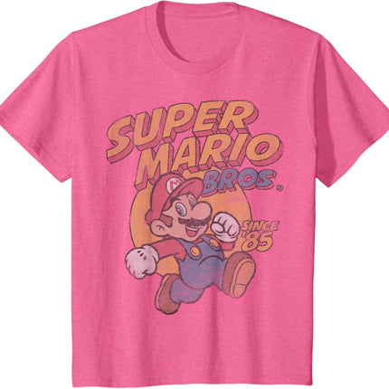 2026 New Super Mario classic graphic unisex 100%cotton shirt, There are children's sizes, summer Men's fashion Harajuku T-shirt
