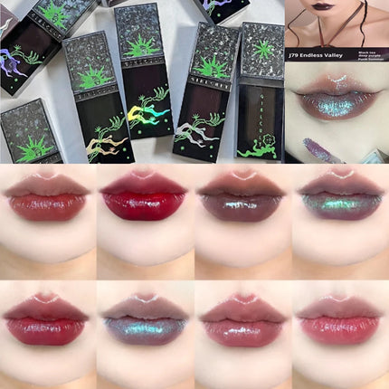 Girlcult Black Shimmer Lipgloss Pearlescent Chameleon Glitter Lip Tint Lip-Plumping High Shine Moisturizing Lipstick 3.5g