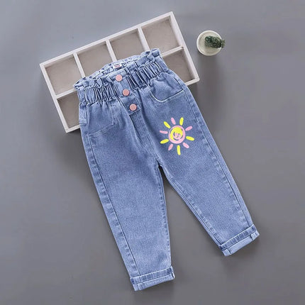 Girls' Pants Kids' Clothes Children's Jeans Cowboy Denim Pants Spring Autumn Fashion Clothing Streetwear Casual Harajuku