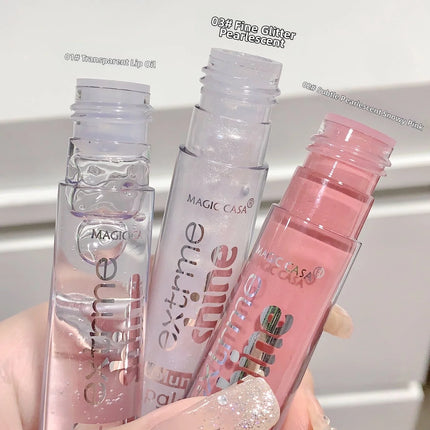 Fine Shimmer Lip Oil Gloss Long Lasting Hydrating Moisturizer Transparent Water Based Pearlescent Lip Glaze