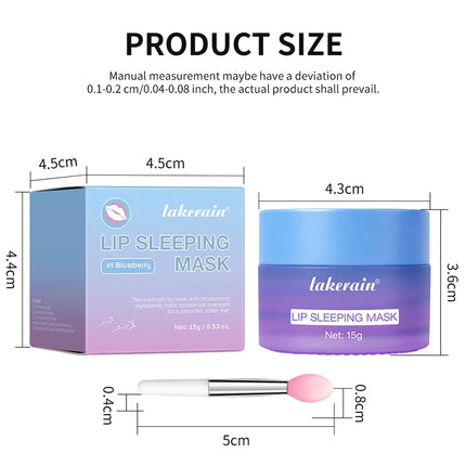 Blueberry Lip Sleeping Mask Overnight Dual Color Hydration For Dry Cracked Skin Reduces Fine Lines Moisturizing Nourish Lip Care