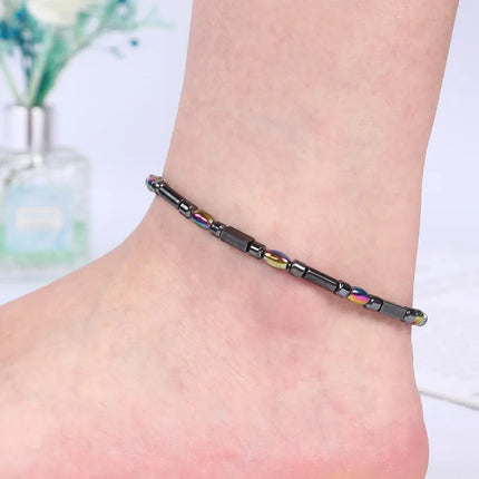 Magnetic Weight Loss Effective Anklet Bracelet Black Gallstone Hematite Stimulating Acupoints Therapy Arthritis Pain Relief