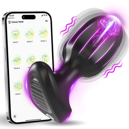 Anal Plug Vibrators Sex Toys - APP Remote Control Prostate Massager with 9 Intense Vibration Modes, Female Wearable G Spot