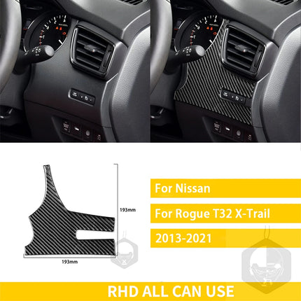 For Nissan X-Trail Rogue T32 2013-2021 Accessories Carbon Fiber Interior Car Door Instrument Cupholder Trim Sticker