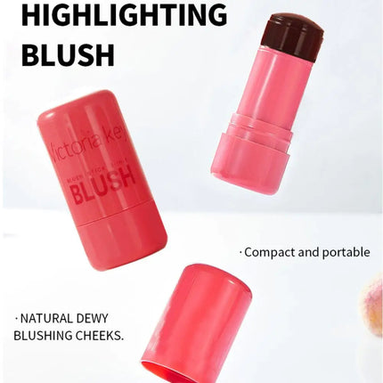 4pcs Original Jelly Blush Stick Milk Makeup Lasting Brightens Facial Cheek Stick Moisturizing Flash Lip Gloss Lip Gloss Face