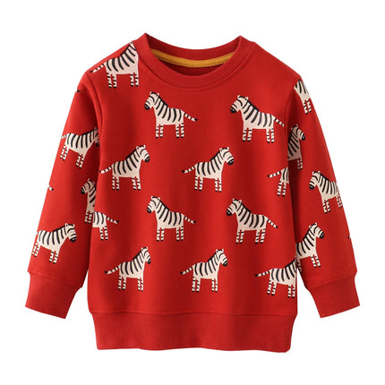 Jumping Meters 2-7T New Arrival Cars Print Boys Girls Sweatshirts Autumn Spring Kids Clothes Hot Selling Shirts Tops Baby