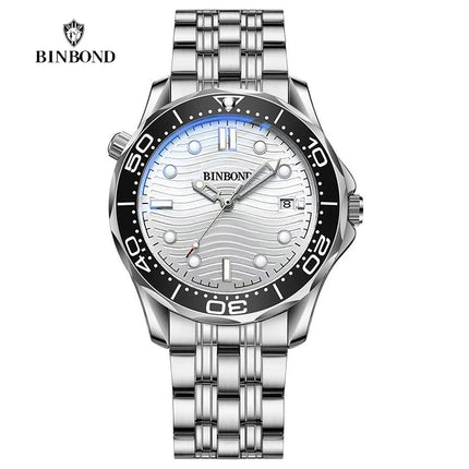BINBOND Brand New Fashion Ultra-thin Sea Horse Series Men's Business Quartz Watches Waterproof Luminous Sports Casual Men's Watch
