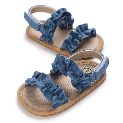 0-18 months cute baby shoes summer small fresh blue bow princess shoes sandals soft and comfortable soles slip walking shoes