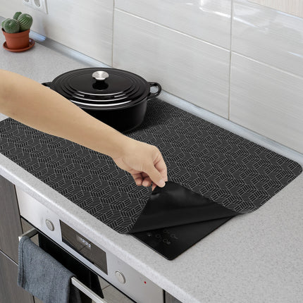 Induction Cooktop Mat Silicone Anti-Scratch Induction CooktopResistant Non-Slip Kitchen Counter Protect Mat Protector Mat Heat