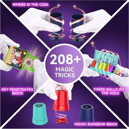 Magic Set 28 in1 Magic SHOW Wand Toy Easy Tricks with Tutorial Videos Birthday Gifts for Kids Ages 6-8 8-10 10-12