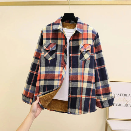 Thickened Fleece Winter Shirt Jacket for Women Casual Style Plus Size Slimming Design Versatile Autumn Winter Collection
