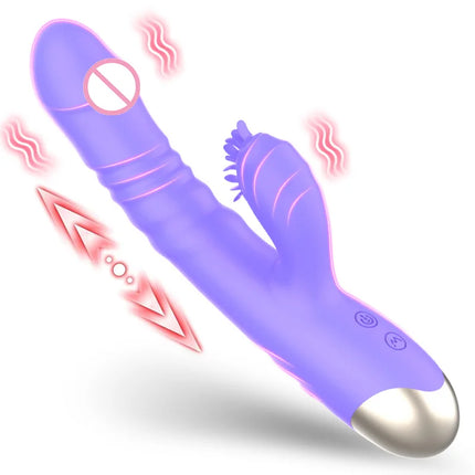 G-Spot Rose Vibrator, Thrusting Dildo, Rabbit Clitoral Stimulator Adult sex toys suitable for women and couples