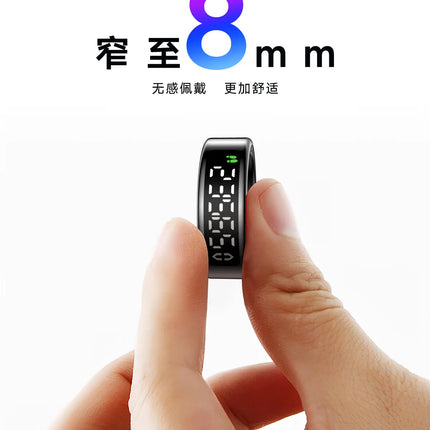 Smart Ring with Display Screen Touch Charging Fitness Tracker Heart Rate Blood Oxygen Monitor Sleep Tracker Wearable Technology